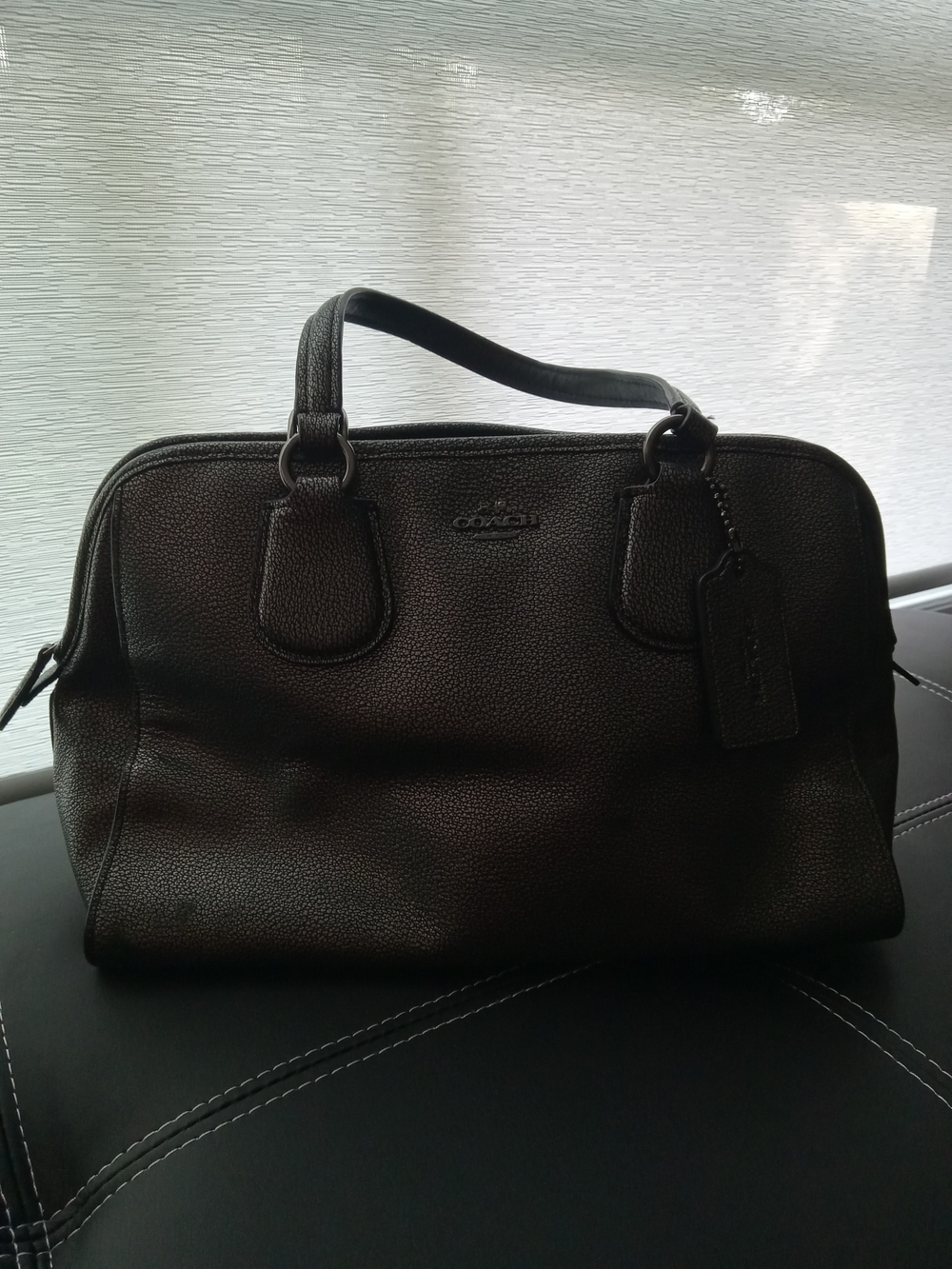 Coach Black Pebbled Leather Women's Satchel